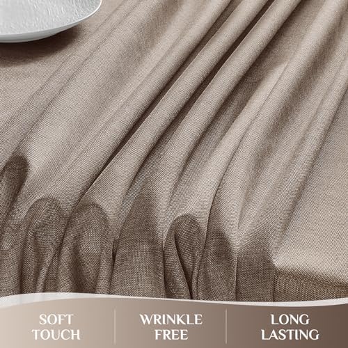 Softalker Small Rectangular Tablecloths 70x52 Inch Brown Linen Textured Outdoor Table Cloth Stain and Wrinkle Resistant Table Cover for Spring,Easter,Summer,Party,Garden,Coffee Modern Decor Tabletop