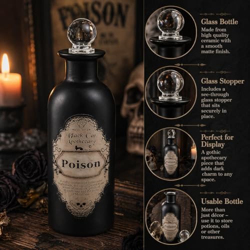 Nemesis Now Poison Potion Bottle 20cm Black