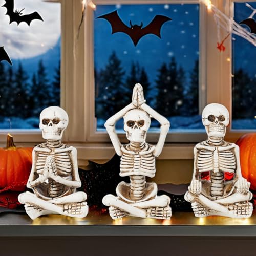 Newman House Studio Halloween Skeleton Decor - Yoga Skeleton Figurines