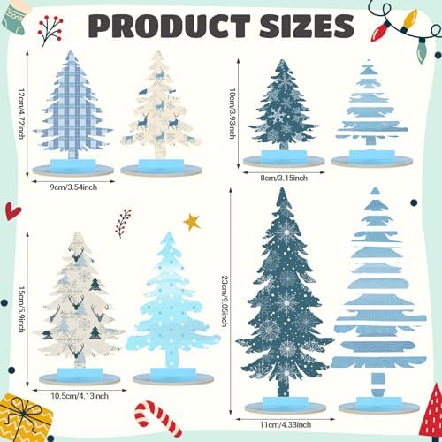 Namalu 16 Pcs Merry Christmas Tree Centerpiece Buffalo Plaid Snowflake