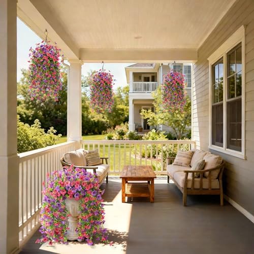 Hommyea Artificial Fake Fall Flowers Plants for Outdoors Mums Home Decor