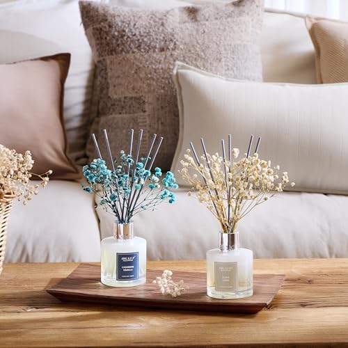 Airkeep Reed Diffuser 3.38 oz (100ml) 2pk,Clean Linen/Cashmere Vanilla Scented Reed Diffuser Set,Reed Diffuser & Oil