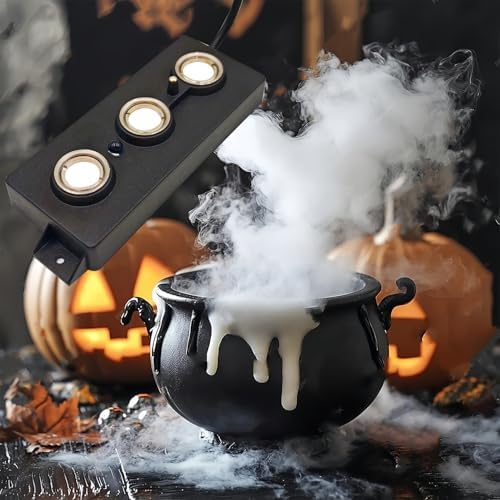 Halloween Party Mist Maker,Ultrasonic Water Pond Fountain Fogger Aluminum Atomizer Air Humidifier for and Rockery Fish Tank Vase Birdbath Deco