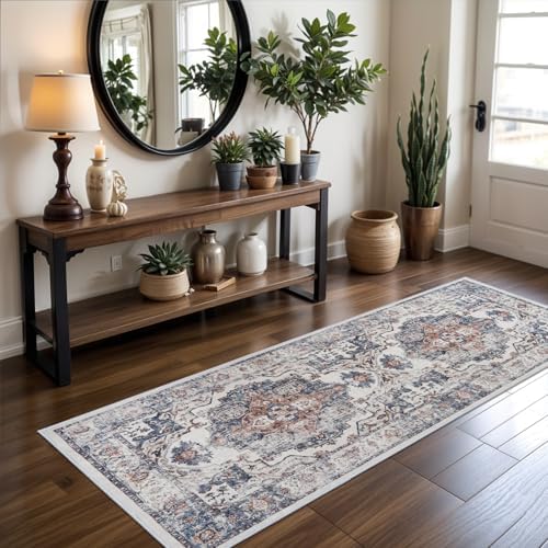 Hallway Washable Runner Rug - 2x6 Kitchen Rugs Entryway Rug Runner Vintage Soft Floor Mat Non Slip Indoor Farmhouse