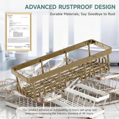 Veken Shower Caddy 6-Pack, No Drilling & Rustproof, Waterproof Adhesive Shelves Rack with Soap Holder, Large Capacity