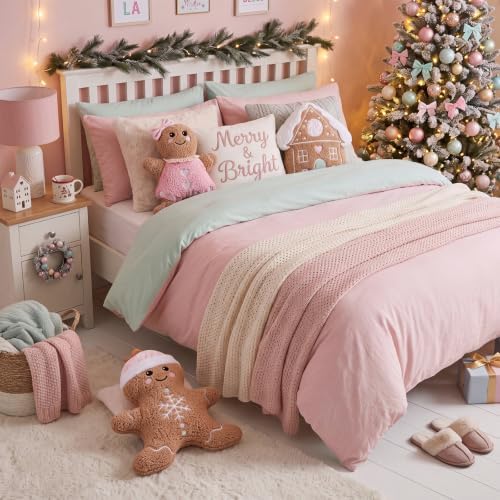 Konohan 3 Pcs Christmas Gingerbread Man House Throw Pillows Xmas Pillows
