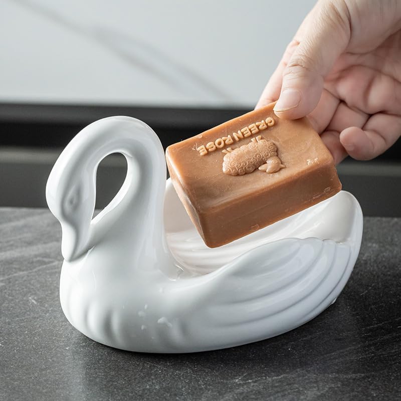 Ceramic Tray / Draining Soap Dish / White