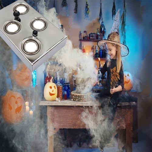 Halloween Party Mist Maker,Ultrasonic Water Pond Fountain Fogger Aluminum Atomizer Air Humidifier for and Rockery Fish Tank Vase Birdbath Deco