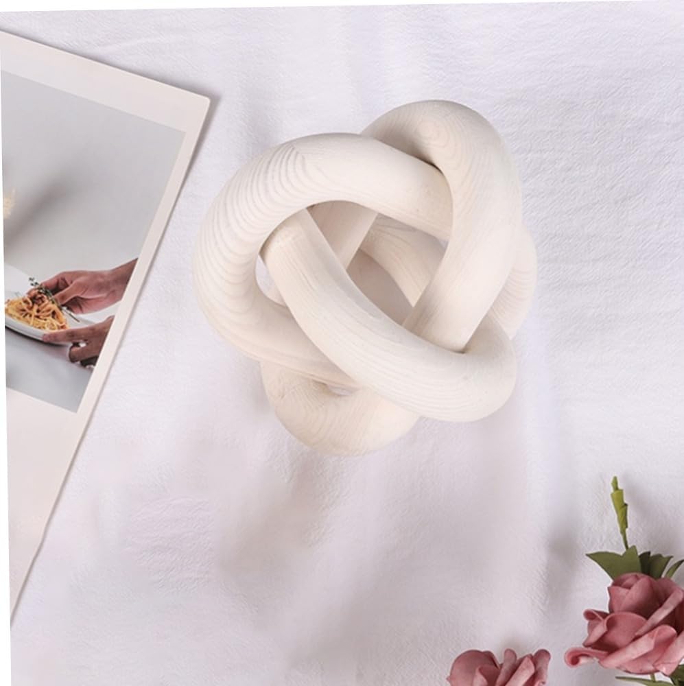Knot Decor Wood Chain Link Decor 3 Link Wood Knot Decor Carved Decorative Chain Knot Entryway Table
