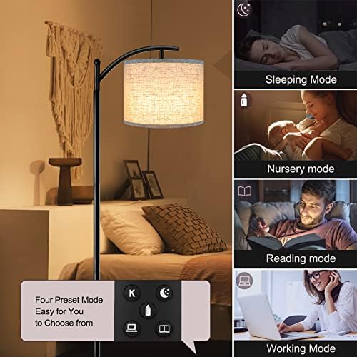 ROTTOGOON Floor Lamp for Living Room, 4 Color Temperature LED Floor Lamp with Remote Control & Foot Switch, LED Bulb