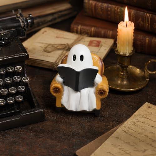 Ghost Reading Book Figurines Ghosts Halloween Decor Cute Ghost Decor Halloween Decorations Indoor Book Lover Gifts