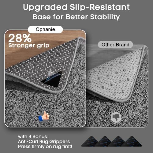 Ophanie Small 18''x30'' Rug Washable Non Slip Throw Bedside Area Rugs, Fluffy Soft Mini Bedroom Carpet, Door Entryway