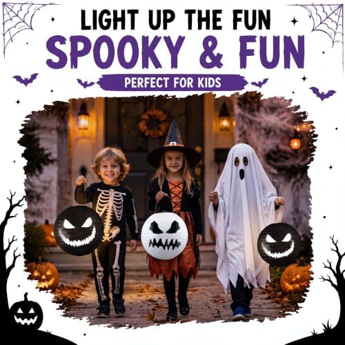 Mudder 6 Pcs Halloween Paper Lanterns for Hanging Decorations