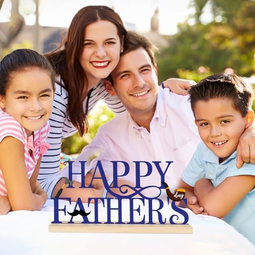 Metal Happy Father's Day Sign Decorations for Home Party Shelf Mantel