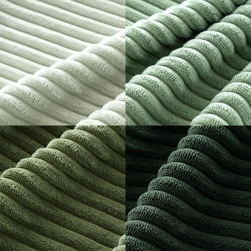 MIULEE Soft Corduroy Decorative Throw Pillow Covers Forest Green 22x22