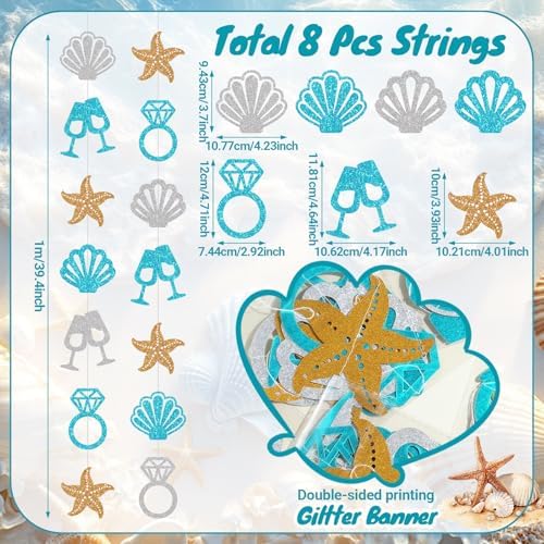 Xinnun 8 Pcs Toast Coast Party Decorations Beach Bachelorette Garland