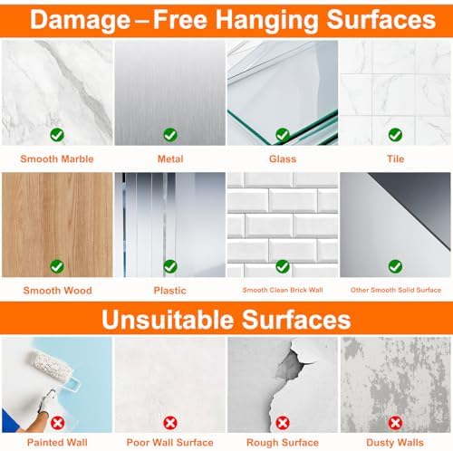 DDMY Heavy Duty Adhesive Hooks for Hanging 50lb(Max) Black Wall Hooks with Strong Sticky,No Damage Removable Hook