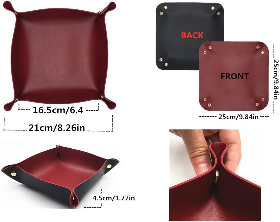 Valet Tray PU Leather Jewelry Tray for Women and Man Portable Catchall Travel Storage / Set of 4