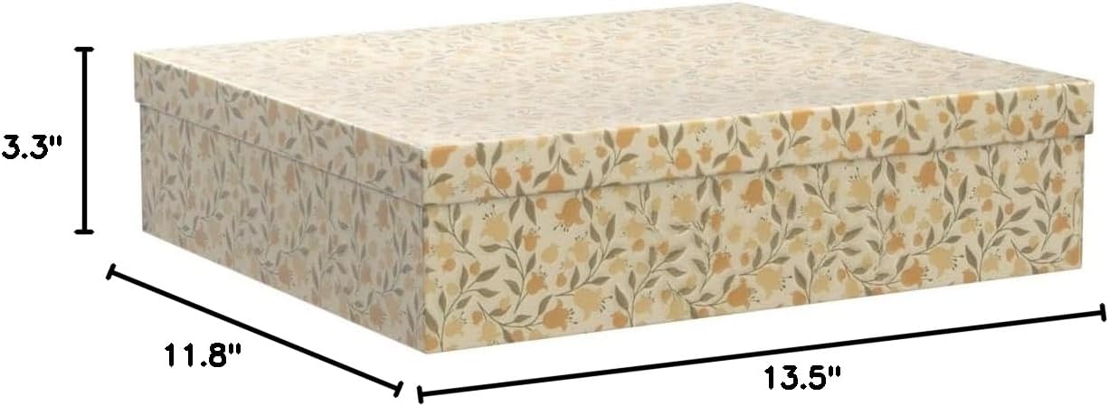 Decorative Cardboard Storage Boxes / Floral Dance / Set of 3