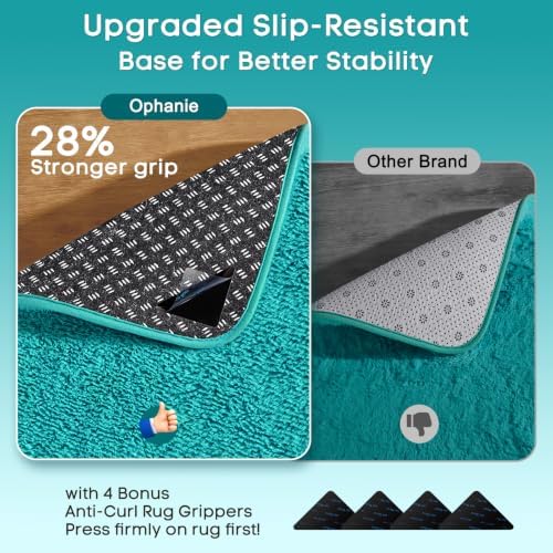 Ophanie Teal Rugs for Bedroom Living Room, Fluffy Fuzzy Furry Carpet, Plush Soft Shaggy Bedside Indoor Floor 4x6 Area