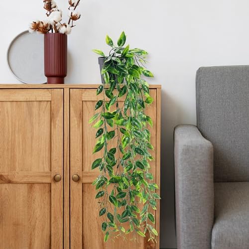 Der Rose Small Fake Hanging Plant Artificial Pea Pod for Wall Decor Indoor