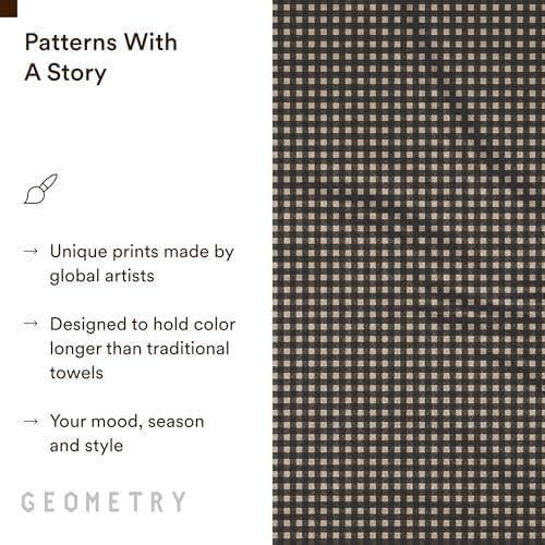 GEOMETRY Kitchen Towels - Quick Dry Microfiber Cloth Dish Towels for Kitchen Drying - Premium Quick Dry Towel - Shadow, 18" x 30" - 1 Piece