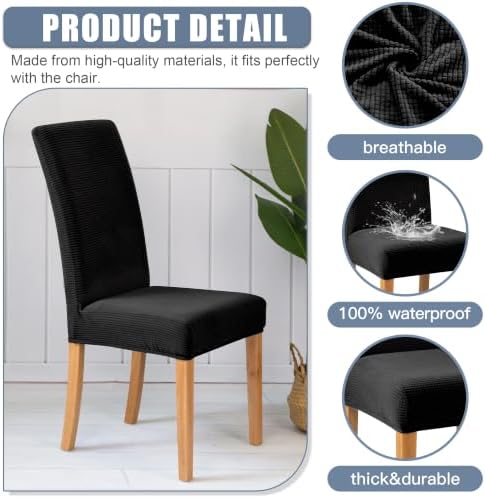 BIETYONE Waterproof Dining Chair Covers, Stretch Seat Protector, Washable