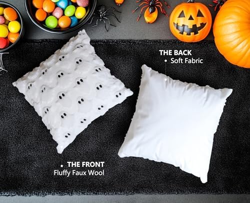 Halloween Pillow Covers 16x16 Set of 2 White Ghost Farmhouse Home Decor