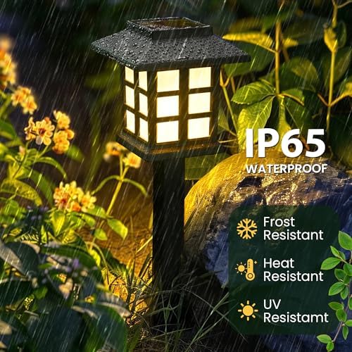 GIGALUMI Solar Lights Outdoor Waterproof 16 Pack, LED Garden Decor