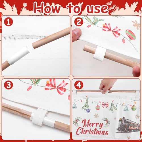 Fabric Christmas Advent Calendar with Pockets 24 Days Christmas Countdown Advent Calendar Hanging Countdown Calendar to Fill Reusable Wall Hanging Storage Bag for Home Xmas Holiday Decor