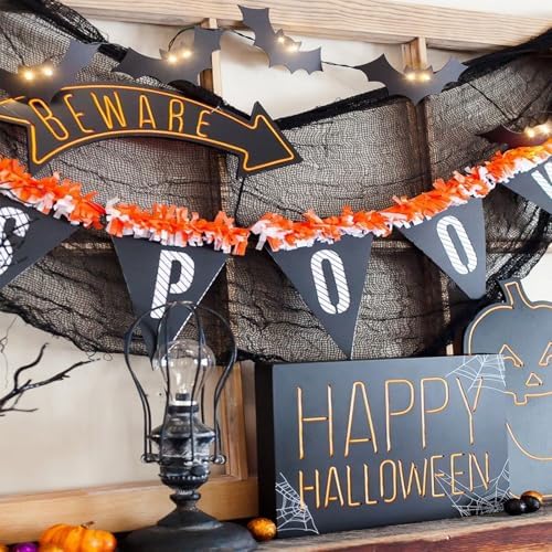 6-Pack 30 x 72 inches Halloween Creepy Cloth Decorations, Black