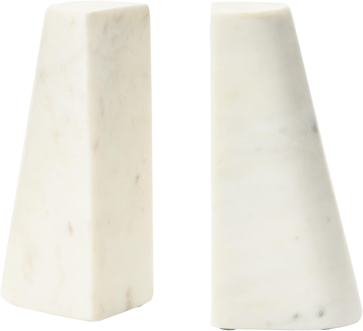 Geometric Marble Bookends / White