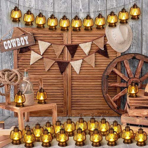 Ferraycle 48 Pcs Mini Lanterns 4 Inch Retro Gold Lamp Table Centerpieces