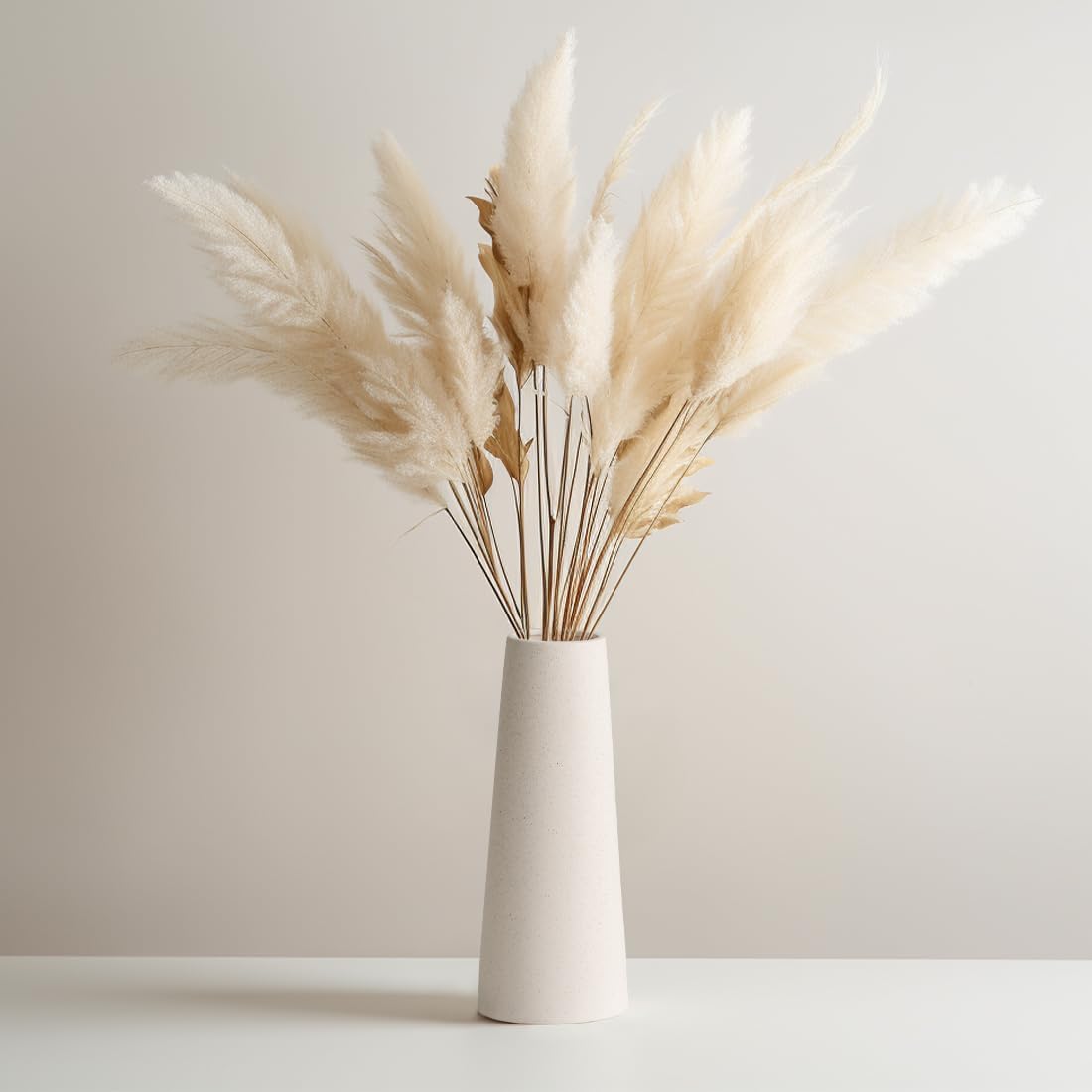 White Ceramic Vase / Large: 10 Inches / Creamy White / 10 Inch