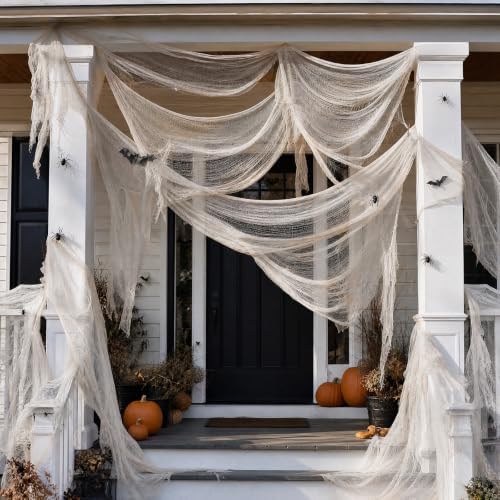 600 x 80 in Halloween Creepy Cloth for Yard and Outdoor Decorations, Beige