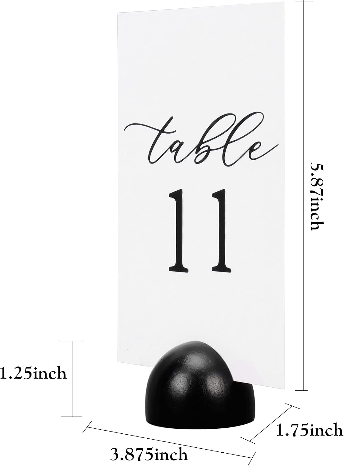 Hanna Roberts Modern Cursive Table Number Card Stock Signs with Round Stand for Wedding Reception, Restaurant, Event