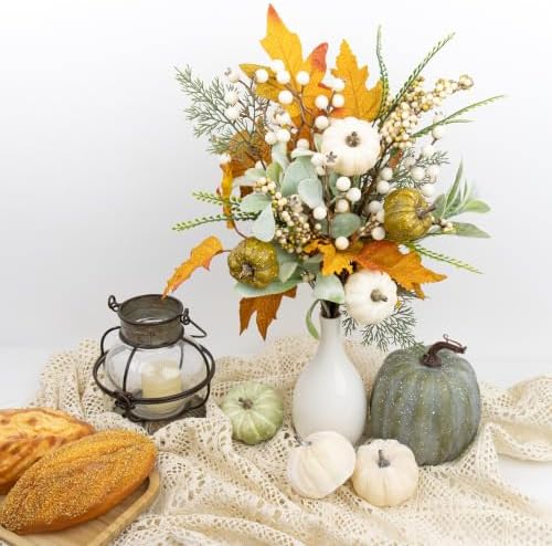 12 PCs Fall Flowers 17 Inches Fall Floral Stems Rustic Autumn Flower Picks