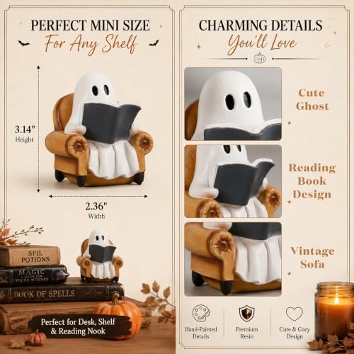 Halloween Decorations Indoor Ghost Reading Book Ghost Decor