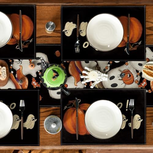 Artoid Mode Boo Ghost Halloween Placemats Set of 4-12 x 18 Inch