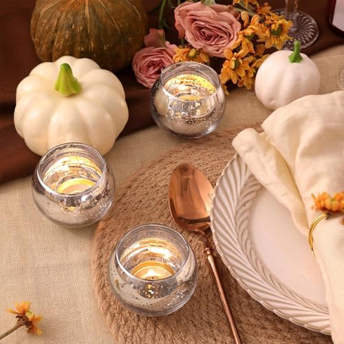 Volens 24PCS Silver Votive Candle Holders for Table Centerpieces