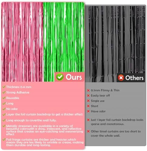 OHOME Witch Party Decorations - Pink and Green Party Backdrop Streamers | Happy Birthday Banner for Birthday Party Decorations Supplies | Witch Themed Decor Photo Booth Props,2 Pack