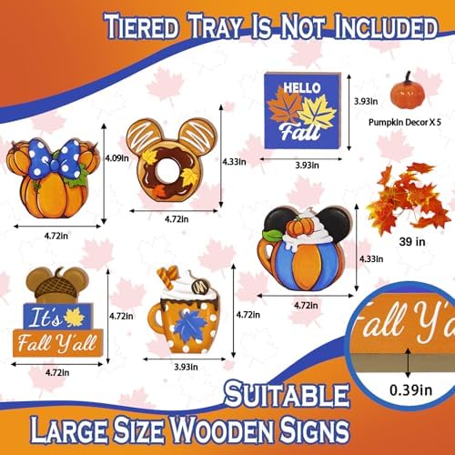 Fall Theme Tiered Tray Decor, Pumpkin Tray Decorations