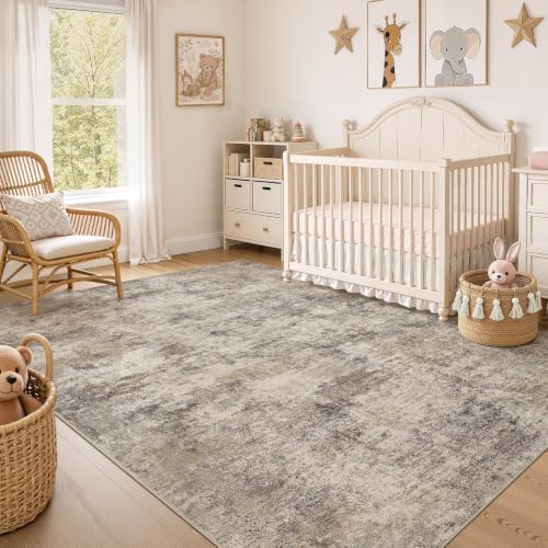 Nakagishi Boho 5x7 Area Rug Living Room Rugs Machine Washable Brown Gray