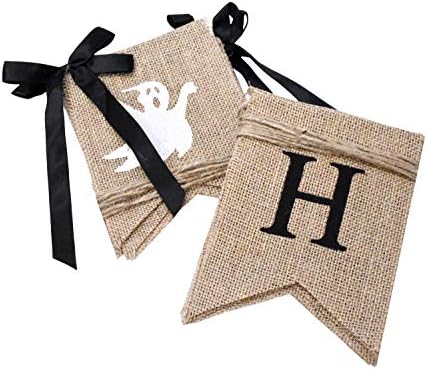 Mandala Crafts Burlap Happy Halloween Banners Garland Rustic Decorations