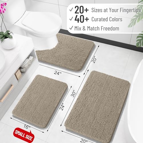 OLANLY Bathroom Runner Rugs 47x20, Extra Soft Absorbent Chenille Bath Rugs