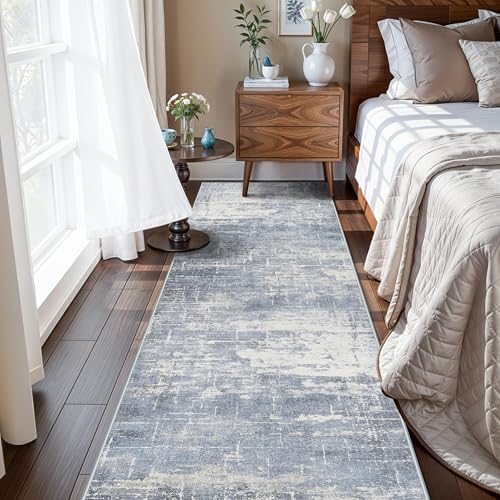 Hallway 2x10 Washable Runner Rug: Abstract Kitchen Stove Rugs Low-Pile Stain Resistant Entryway Area Rug Cozy Bedroom