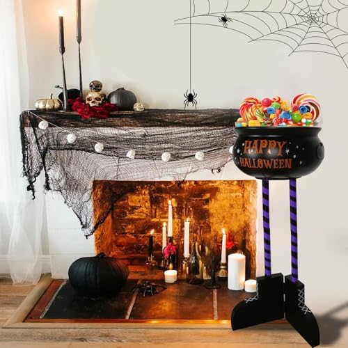 Halloween Decorations Outdoor, 32" Tall Witch Legs Candy Bowl Stand Holder