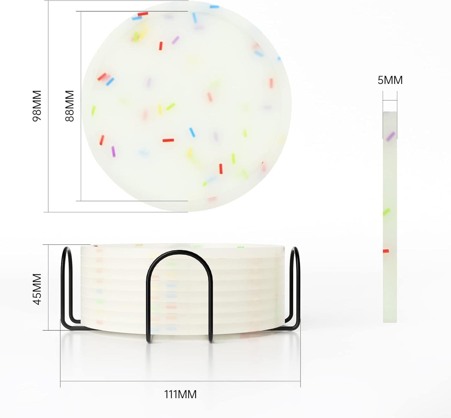 Glow in Dark / Coaster Set, , White / Set of 8