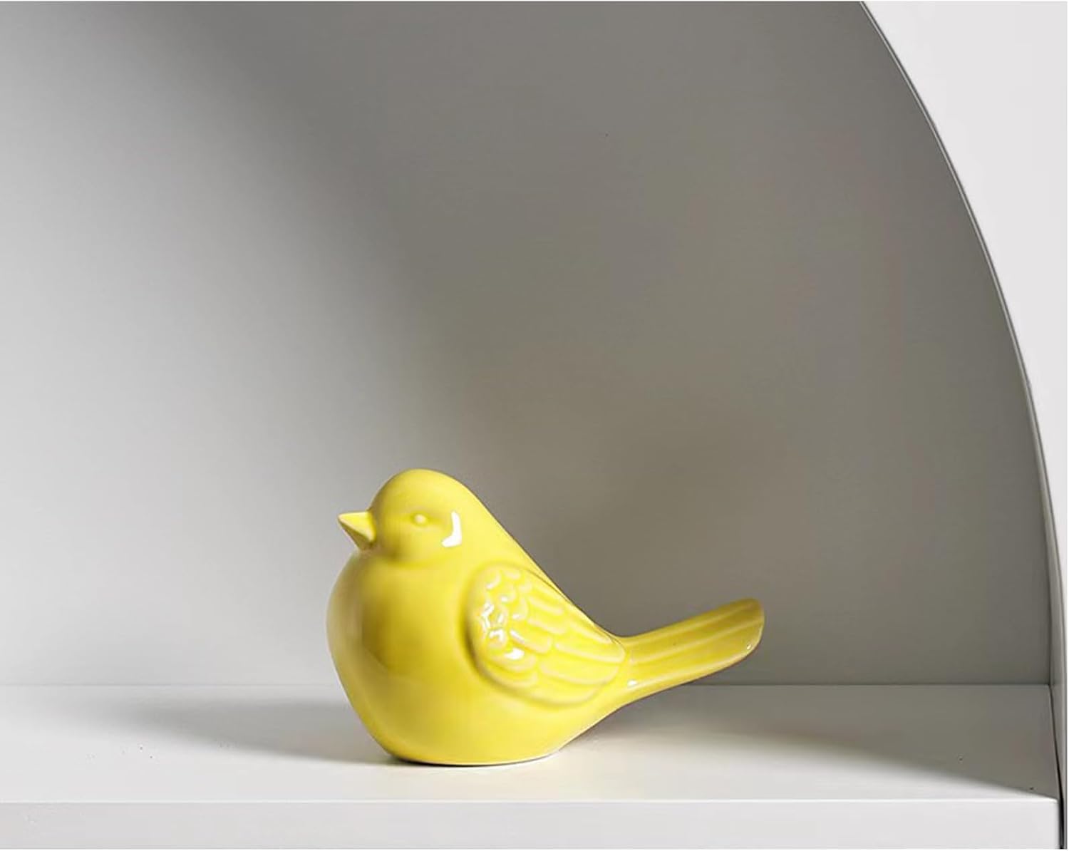 Ceramic Birds Statues Home Decor Modern Style Decorative Ornaments Animal Figurines / Yellow
