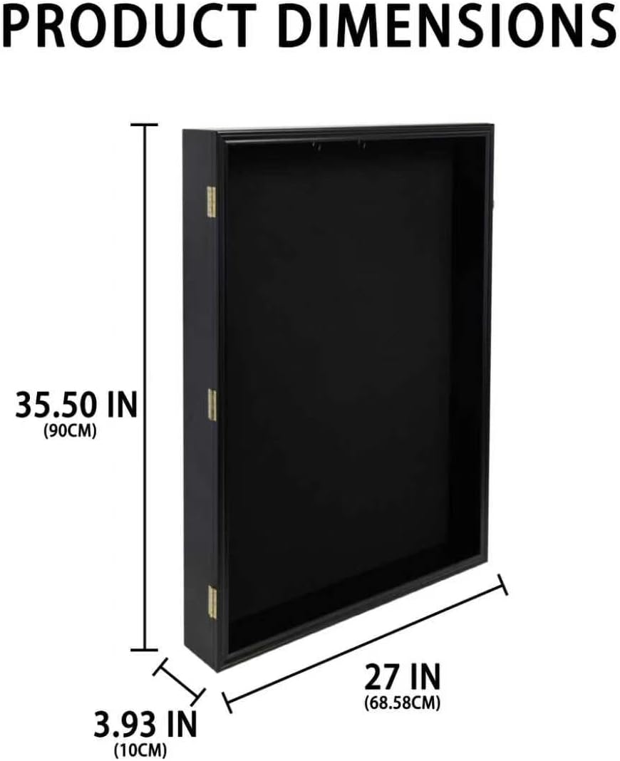 Large Jersey Display Case Frame Deep Shadow Box with Room for XL Baseball Football or Hockey Military Uniform Baseball